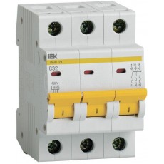 Выключатель автоматический модульный 3п C 32А 4.5кА ВА47-29 IEK MVA20-3-032-C