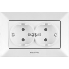 Розетка двойная с заземлением белая WKTC02052WH-BY Panasonic