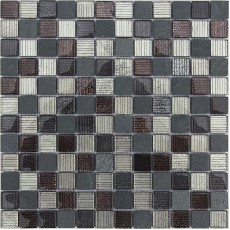 Мозаика из стекла и натурального камня Alcantara nero 23x23х8 (298*298)