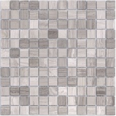Мозаика из стекла и натурального камня Travertino Silver POL 23x23х4 (298*298)
