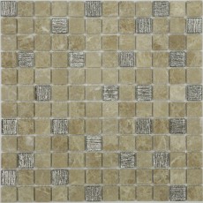 Мозаика из стекла и натурального камня Cream Velour 23x23x4 (298x298х4)