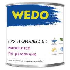Грунт-эмаль 3в1 Wedo серый 0.8 кг