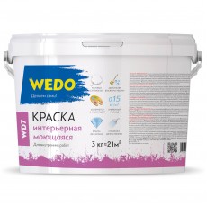 Краска "WEDO" WD-7 интерьерная моющаяся супербелая 3 кг