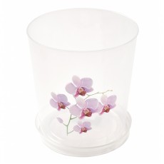 Горшок цветочный  для орхидеи 1,8л с поддоном прозрачный