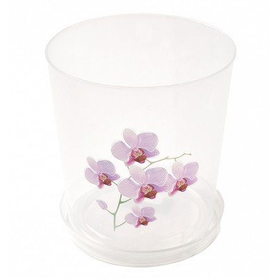 Горшок цветочный  для орхидеи 1,8л с поддоном прозрачный
