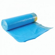 Мешки для мусора 35 л ПСД в рулоне с завязками синие 18 мкн, 15 шт